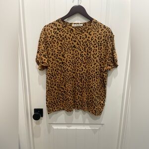 We The Free Leopard Print Short Sleeve Tee - Tan & Black
